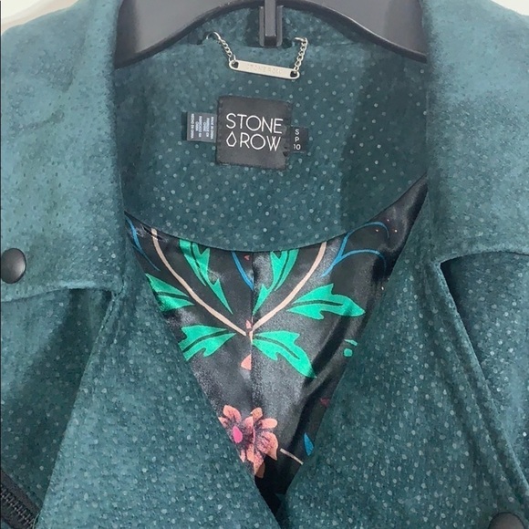 - Volcom Green Stone Row Suede Leather Motorin Jacket - Picture 5 of 10